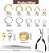 1200Pcs Silver and Gold with Pliers Jump Rings Jewelry Making Kit and Necklace Clasps Kit ,for Jewelry Making and Necklace Repair Supplies